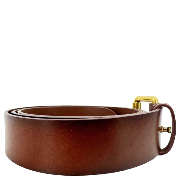 Yves Saint Laurent  Cassandre Leather Thin Belt Brown Size 90 - Picture 8 of 11